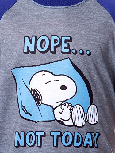 Intimo Peanuts Boy's Snoopy Nope Not Today Sleep Pajama Set Short Crewneck3