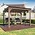 VEIKOU 10x12FT Grill Gazebo, Outdoor Patio Gazebo with Galvanized Steel Roof, BBQ Gazebo Shelter with Cedar Frame for Barbecue, Backyard, Garden, Light Mocha Brown
