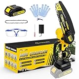 TOOLIFE Mini Chainsaw 6inch, Handheld Electric Battery...