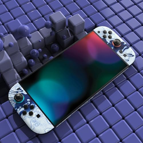 PlayVital for Nintendo Switch 2 Skin Full Set (2-Pack) - Protective Vinyl Decal Stickers for Switch 2 Console, Controllers, Handle Grips & Dock | No Residue, Anti-Scratch - Qinghua Porcelain Style - 4
