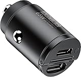 アドテック カーチャージャー 65W【USB-C x2ポート】超小型 ツライチ シガーソケット PD PPS 急速充電 高速充電 36W出力 12V車 24V車 トラック 蓋が閉まる 車載充電器 iPhone 17 ノートパソコン スマホ Switch Type-C タイプc 軽量 コンパクト シガー ACPD-V065C2