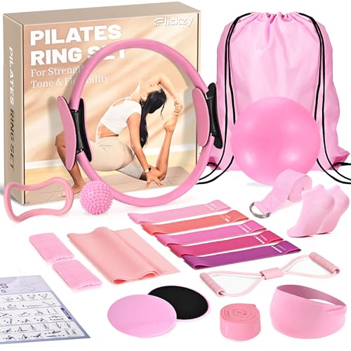 Flickzy 20 Pcs Pilates Ring Set for Women, Magic Circle