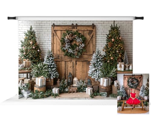 Toile de fond cheminée de Noël Kate 2,1x1,5m pour studio photo