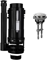 Vista 1 de R&T Válvula de descarga doble de 2 pulgadas con botón superior Kit de reparación de inodoro Tanque interior Kit de repuesto de válvula de descarga
