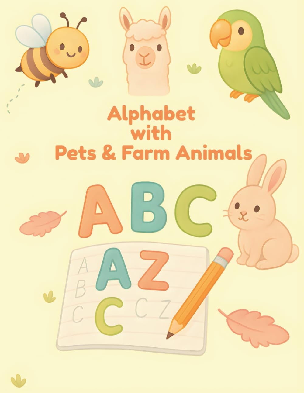 Alphabet with Pets & Farm Animals: ABC Handwriting, Tracing & Coloring Workbook with Animal Facts for Kids Ages 4–7