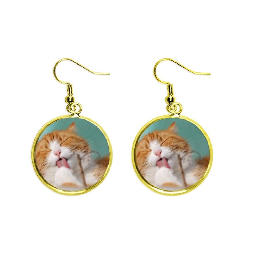 Pendientes de gato amarillos tipo drop earring de joyería para mujer 2