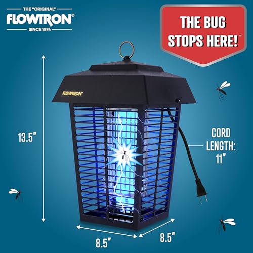 Image of Flowtron Bug Zapper, 1 Acre Outdoor, 40W UV Bulb, 5600V, Octenol Attractant | Bug zapper for backyards, patios, and farms - UV plus octenol lure clears mosquitoes, flies, and gnats - UL certified