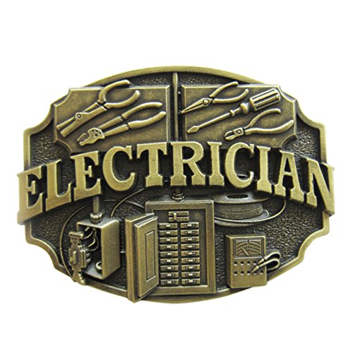 JEAN'S FRIEND Vintage Bronze Plated Electrician Trades Tradesman Belt Buckle
