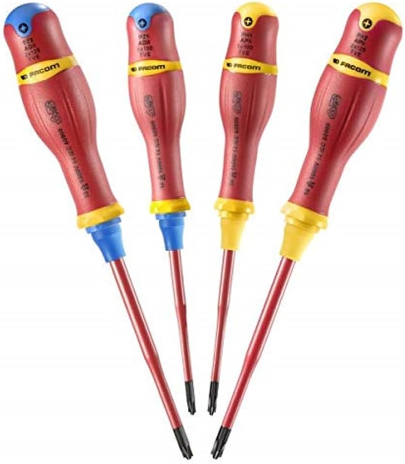 Facom ATB.J4TVE - Set of 4 PROTWIST® SLIM Borneo® Screwdrivers Insulated 1000V for Mixed Imprints