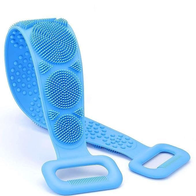 Back Scrubber for Bathing Silicone Body Brush Belt | Double Sided Silicone Body Scrubber For Bathing with Soft Bristles & Massage Bumps | Body Back Scrubber Bath Brush for Men & Women