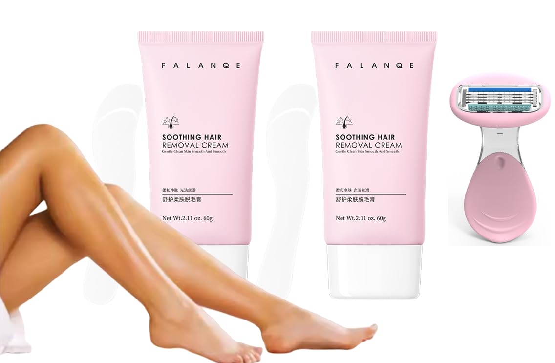 Crema depilatoria Quarxery, crema depilatoria indolora, crema depilatoria hidratante calmante para la zona del bikini, crema depilatoria íntima con rascador para pieles sensibles (2PCS)