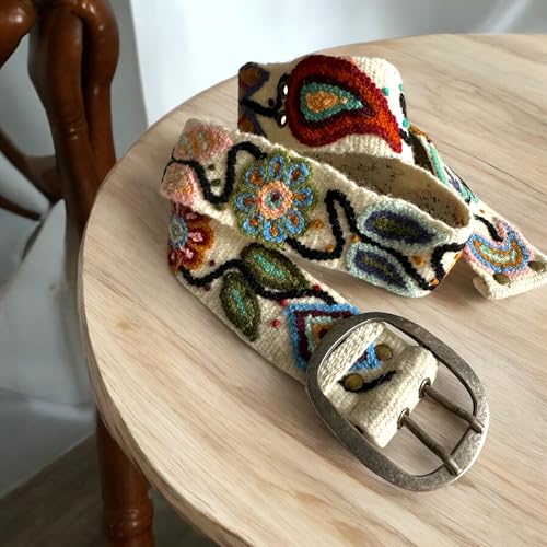 Andina Blossom Cream Embroidered Flower Belt3