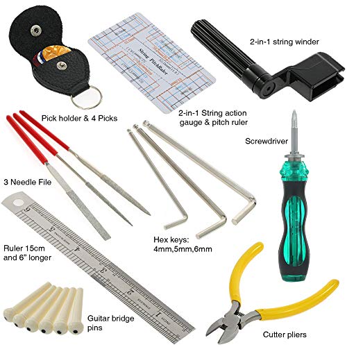Guitar Repairing Tool Kit 26Pcs With Carry Bag For Guitar Ukulele Bass Mandolin Banjo #TOP3