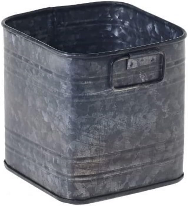 The Bridge Collection Galvanized Metal Cubed Bucket