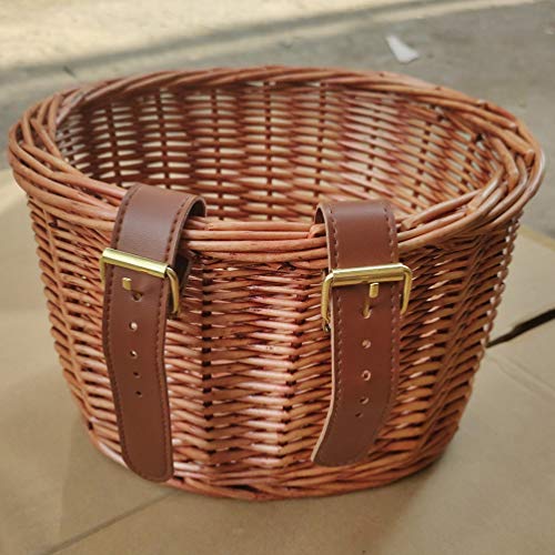 CLISPEED Cesta de Bicicleta Cesta Tecida de Cana de Bicicleta Cesta de GuidÃ£o Frontal para CrianÃ§a