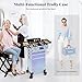 JINGUAN 4 in 1 Professional Makeup Train Case Aluminum Cosmetic Case Rolling Case Extra Large Trolley Makeup Travel Organizer, with 360° Swivel Wheels for Nail Technicians, Makeup Artist