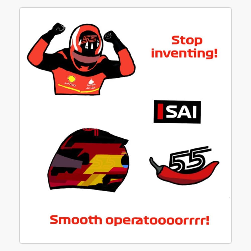 Carlos Sainz Pack Sticker Decal Car Window Water Bottle 5"