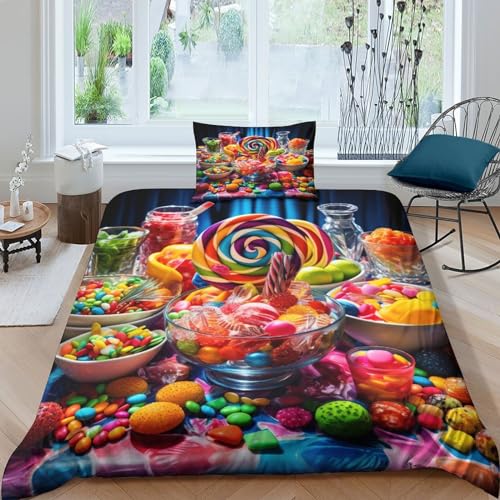 Parure de lit sucette 3D housse de couette single avec taies