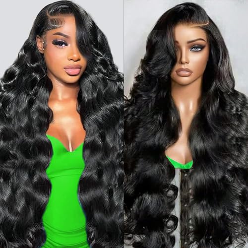 Aimqueen Lace Front Wigs Human Hair 13x6 Human Hair Wigs 30 Inch Body Wave Lace Front Wigs Pre Plucked 200 Density 12A Glueless Wigs for Women HD Lace Frontal Wigs Natural Color