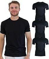 BROOKLYN VERTICAL Men's 3-Pack Fitted Solid Crewneck T-Shirts - Soft 100% Cotton Short Sleeve Tees for Everyday Comfort