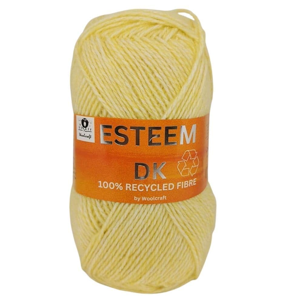WoolCraft Esteem DK Knitting & Crochet Yarn, Great Value Recycled Yarn Available in Bright, Vibrant Colours, Soft and Smooth Yarm, 280 Metres, 100g Balls, Pack of 15, Sunshine Twist