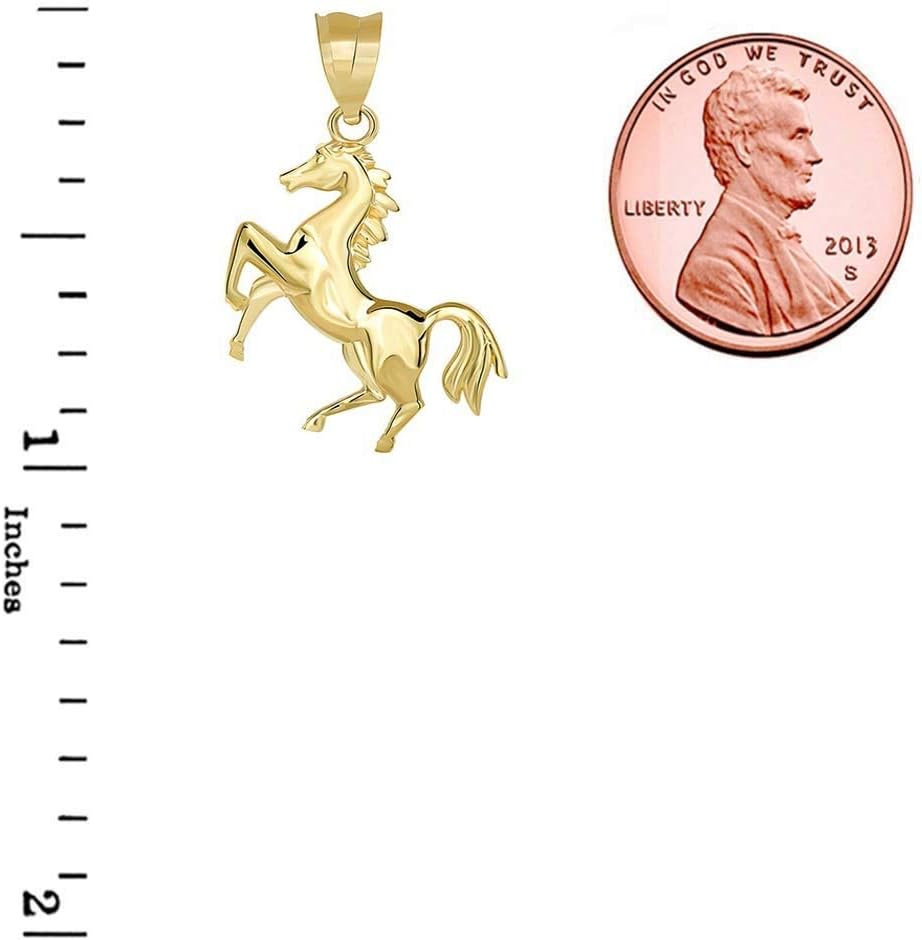 Animal Kingdom Exquisite Gold Stallion Running Horse Necklace Pendant - Image 2