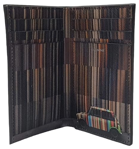 Paul Smith "Mini Stripe" Herren-Geldbörse aus schwarzem Leder, Schwarz , Einheitsgröße, Klassisch