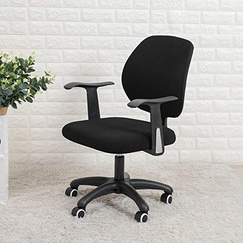 Image of CALANDIS Polyester Office Computer Chair Stretchable Rotating Chair Seat Covers Black