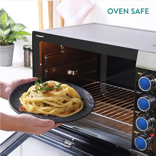 Navaris Steingut Geschirr Set 4 Personen (16 Teile) - Teller Set Geschirrset Geschirr - Tafelservice mit Suppenteller Tellerset - Kombiservice - Tafelservice 4 Personen - Anthrazit