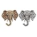 Fenical Vintage kristall Elefanten broschen Vintage brosche tierkopf anstecknadel schmuck Geburtstag Frauen (Bronze Silber)