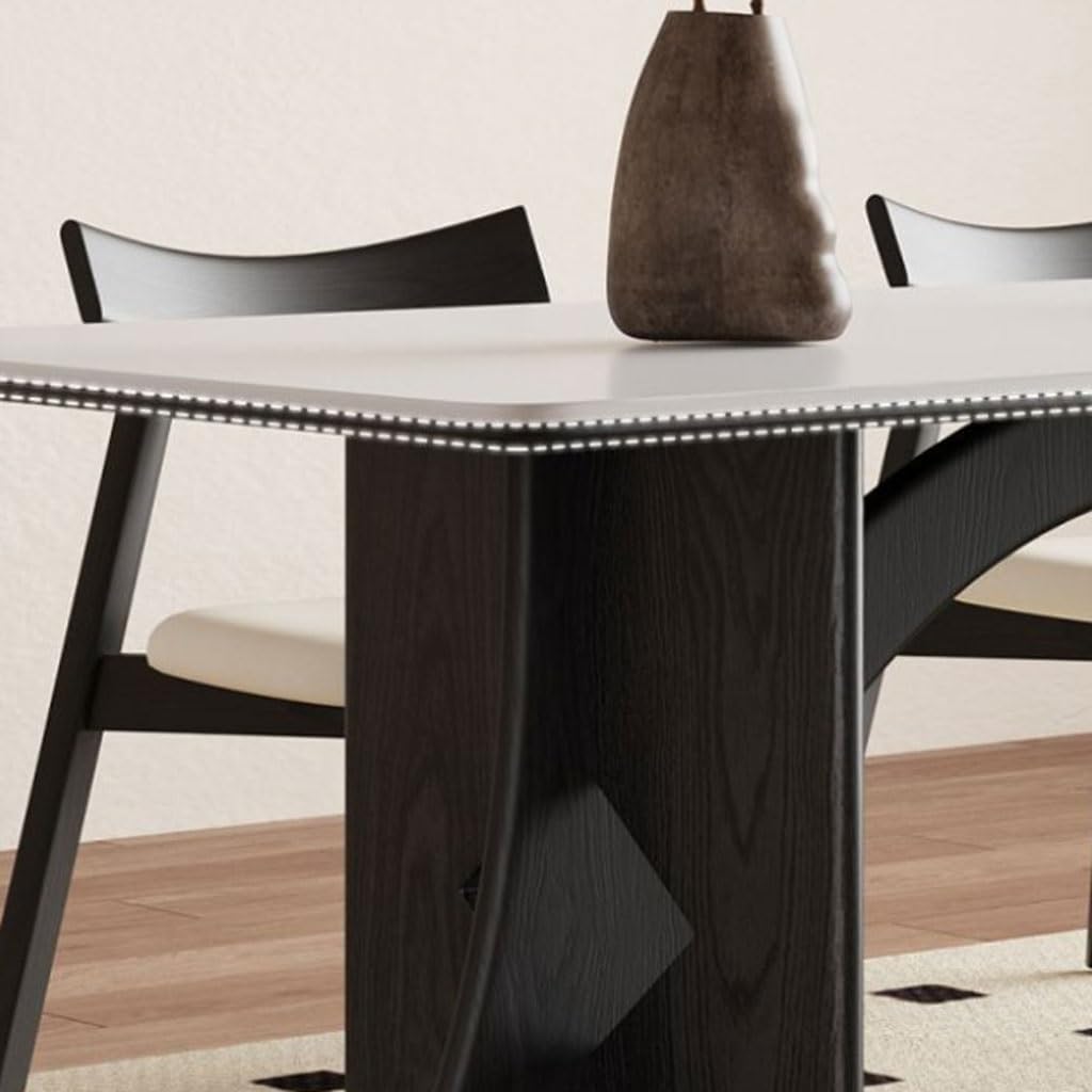 【HALIZA(ハリッサ)】★正規品★ダイニングテーブル レトロなクリームスタイルのホームリビングルームのロックプレートロングテーブルクリエイティブな無垢材のダイニングテ