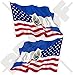 USA Stati Uniti d'America & EL SALVADOR, americano-salvadorese bandiera salvadoriana 3" (75 mm) adesivi in vinile, 2 adesivi (sinistra destra)