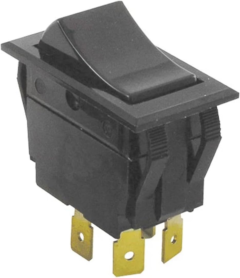 Rocker Switch Replacement for #1177541 Fits Hole 7/8" X 1-1/2" DPST Black