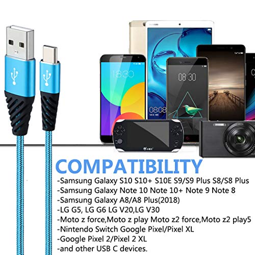Bynccea Type C Charger Cable 10Ft 4-Pack Fast Charging Cord Cell Phone Charger Nylon Braided Compatible With Samsung Galaxy S10 S9 S8 Note 10 9 Pixel Lg V30 #TOP4
