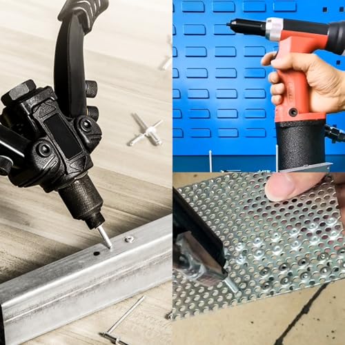 280 Stück Aluminium-Blindnieten Set, M3 M4 M5 Popnieten Sortiment Set, Aluminium Blindnieten mit flansch Pop-Nieten, Alu Nieten für Metall Holz Kunststoff, 12 Größen, Silber