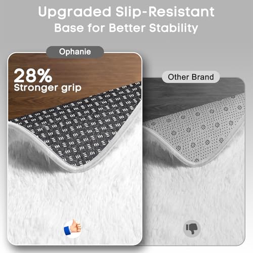 image for Ophanie 5x8 White Rugs for Living Room, Fluffy Fuzzy Plush Soft Carpet