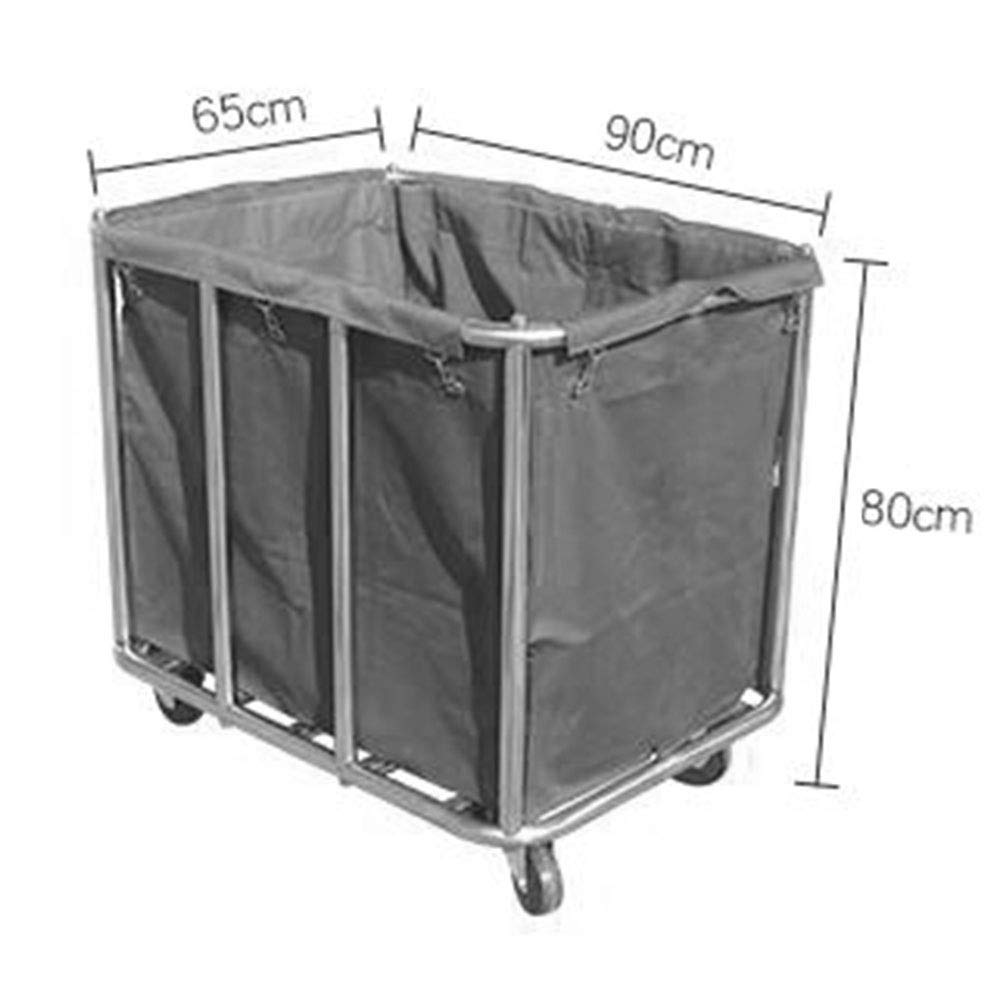 Serving Trolley Cart Service Car High Capacity Stainless Steel Wear Resistant Hotel Cleaning Cart 4-Inch Rubber Wheel,