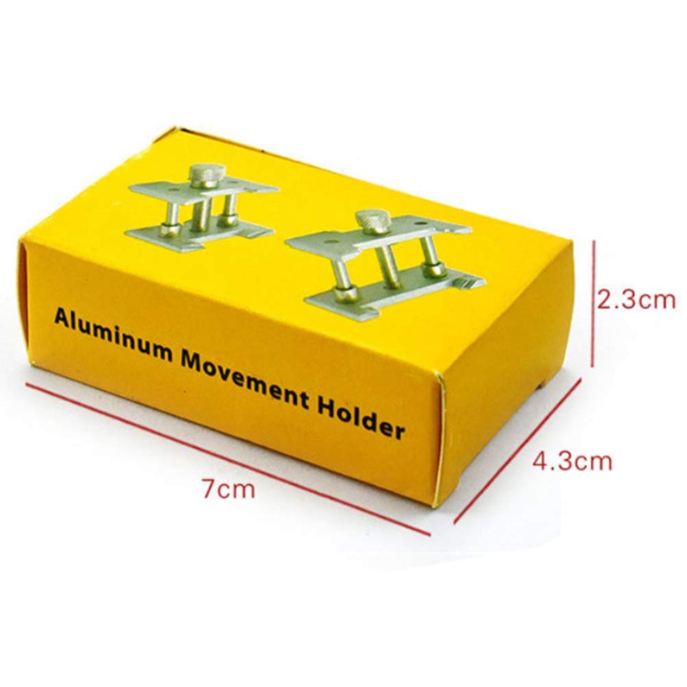 Zestaw trwałych metalowych uchwytów do mechanizmu - 2 szt. Srebrny zacisk do zegarków do narzędzi i akcesoriów do naprawy zegarków, 7x4,3x2,3cm