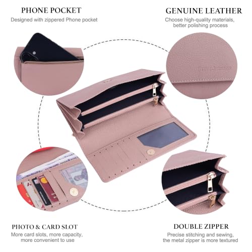 Image of Steve Jhonson Leather Wallet for Women - Mini Hand Purse with Card Holder - Women Stylish Clutch Purse - Cute Mini Ladies Wallet for Daily Use - Fancy Ladies Purse with Slim Design (Peach)