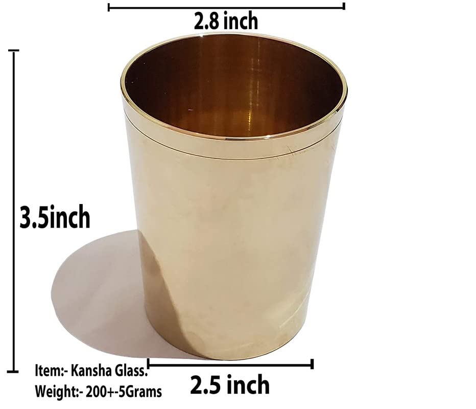 Image of Bronze Kansa Glass Handmade, 1 Piece, 200 Ml, Gold