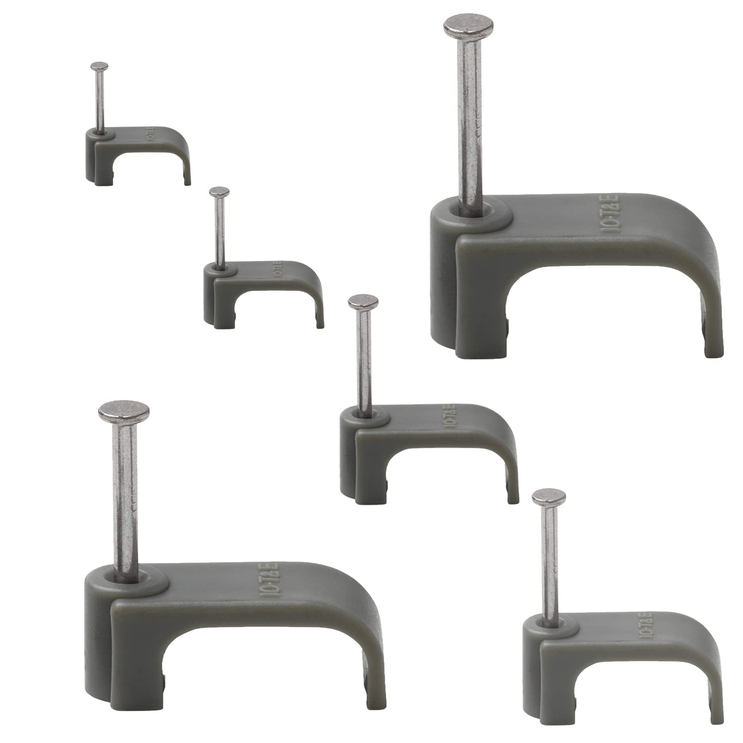 Kafton Grey 25 Pack Flat Cable Clips Single Twin And Earth Flat Cable Clip (10.0Mm (Single))