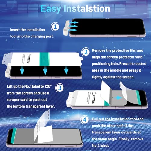 Image of CWQZGUF [2Set 6PCS] Screen Protector Compatible with Galaxy Z Flip 5 5G, 2 Front TPU Film + 2 Back Tempered Glass + 2 Camera Lens Protectors, High Clarity, Bubble Free