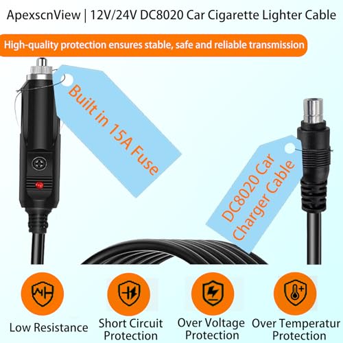 Image of 9.8 FT Car Charging Cable, 14AWG DC8020 Car Cigarette Lighter Cable Compatible with Jackery Portable Power Station Explorer 3000Pro 2000Plus 2000Pro 2000 1500Pro 1500 1000Pro 1000 v2 (9.8 FT, DC8020)