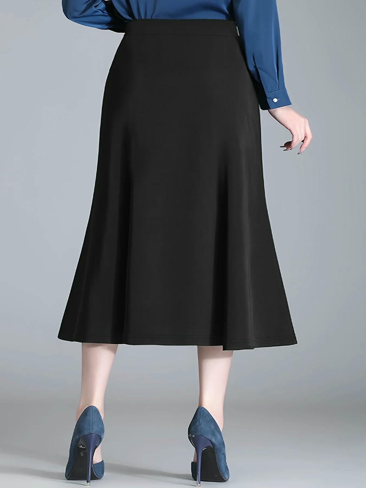 Casual elastico estate plus size moda donna tinta unita mezza gonna corpo
