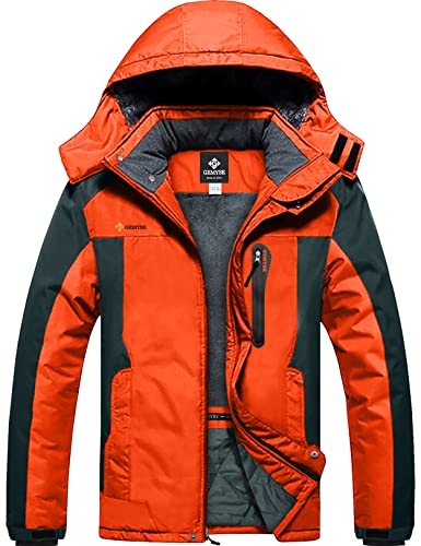 Gemyse Chaqueta De Esquí Impermeable De Montaña Para Hombre Abrigo De Invierno De Lana Antiviento Con Capucha Naranja Gris 08,L Gemyse Chaqueta De Esquí Impermeable De Montaña Para Hombre Abrigo De Invierno De Lana Antiviento Con Capucha Naranja Gris 08,L