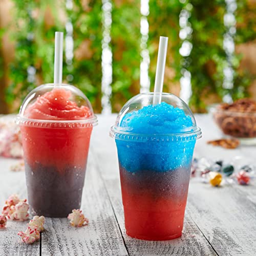 image for GUSTO [16 oz. - 50 Count Clear Plastic Cups With Dome Lids - Perfect f