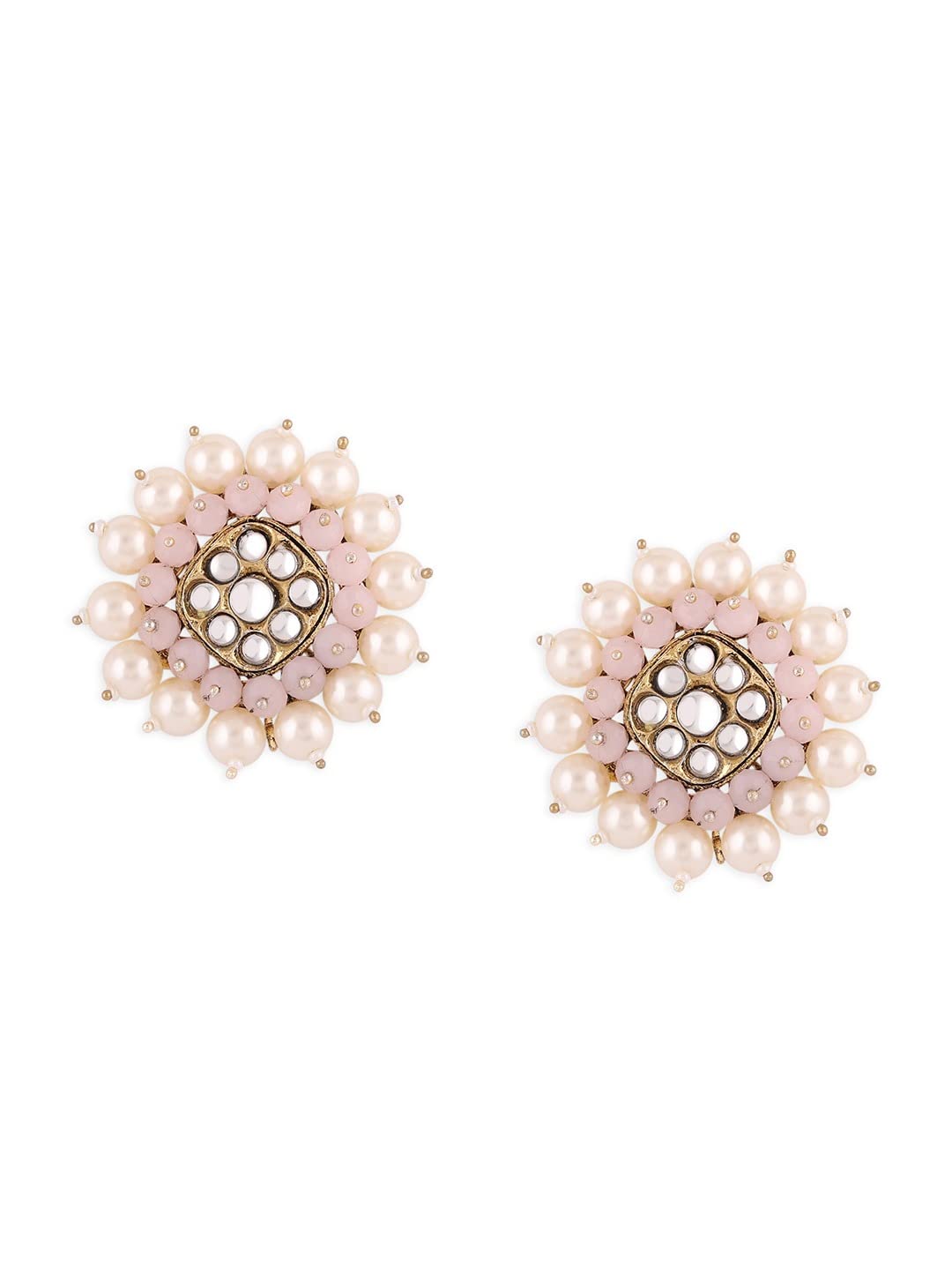 Zaveri Pearls Pink Beads Kundan & Pearl Statement Ethnic Studs Earring For Women-ZPFK15179 (B0BJFBMD3B) Amazon Price History, Amazon Price Tracker