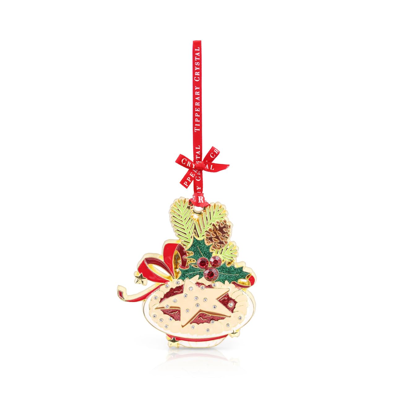 Tipperary Crystal Sparkling Mince Pies Christmas Ornament – Festive Hanging Holiday Decoration