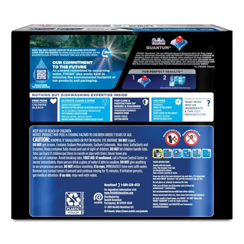 Image of Finish - Quantum with Activblu Technology - 100 Tabs - Dishwasher Detergent - Powerball - Ultimate Clean and Shine - Dishwashing Tablets - Dish Tabs 50ct (Pack of 2)