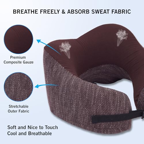 Image of Kenneth Cole Unisex U-Shaped Neck Pillow - Adjustable & Ergonomic Design Travel Pillow|Ultimate Comfort Neck Pillow Ideal for Cars, Trains, Home, Office, Long Flight|Full Surrounding & Soft Pillow
